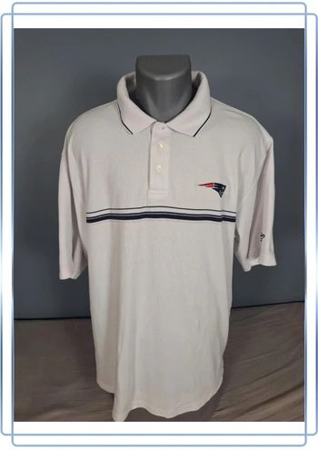 Polo NFL Reebok New England Patriots blanc XL vintage sport (541)
