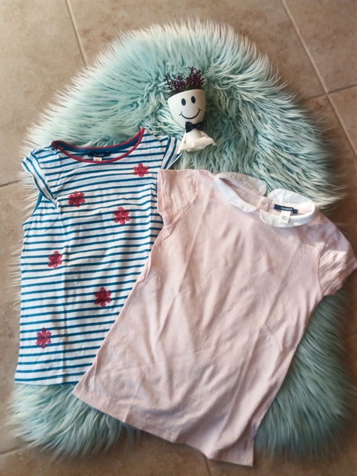 🍂 lot de 2 tee shirt fille 8 ans