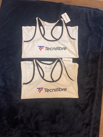 Tecnifibre - Lot de 2 Top Lady Cotton blanc taille S