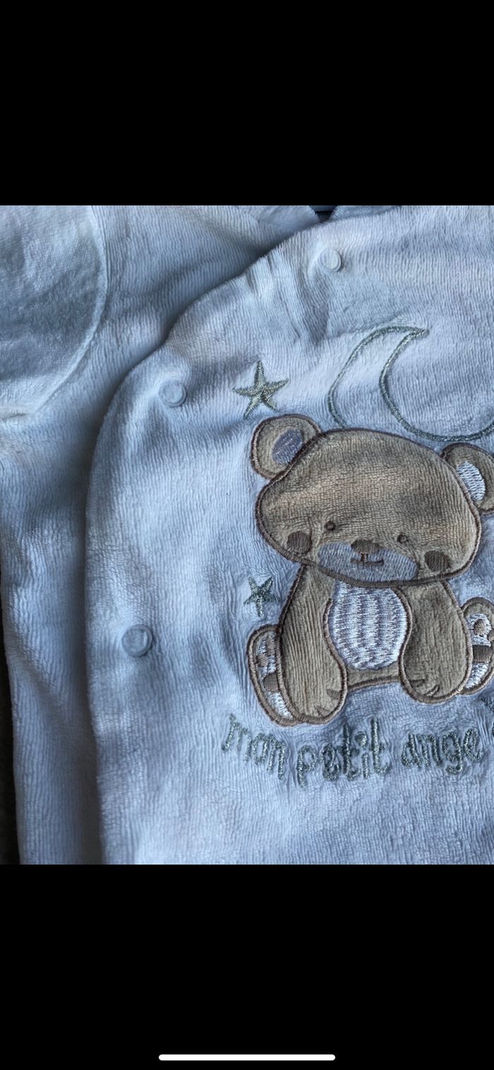 Pyjama velours Ourson mixte 3 mois - photo numéro 7