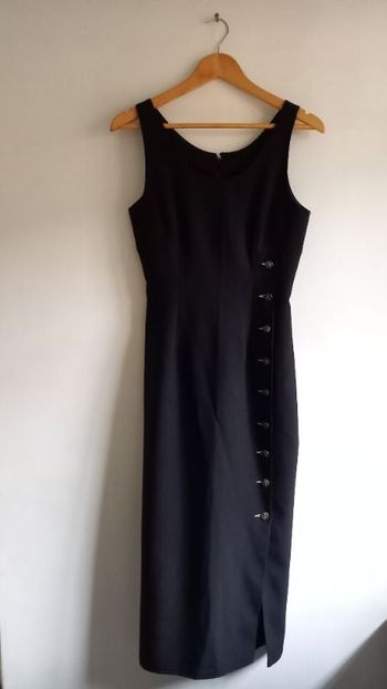Robe longue à gros boutons métal argenté