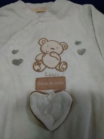Pyjama velours bébé fille 3 mois