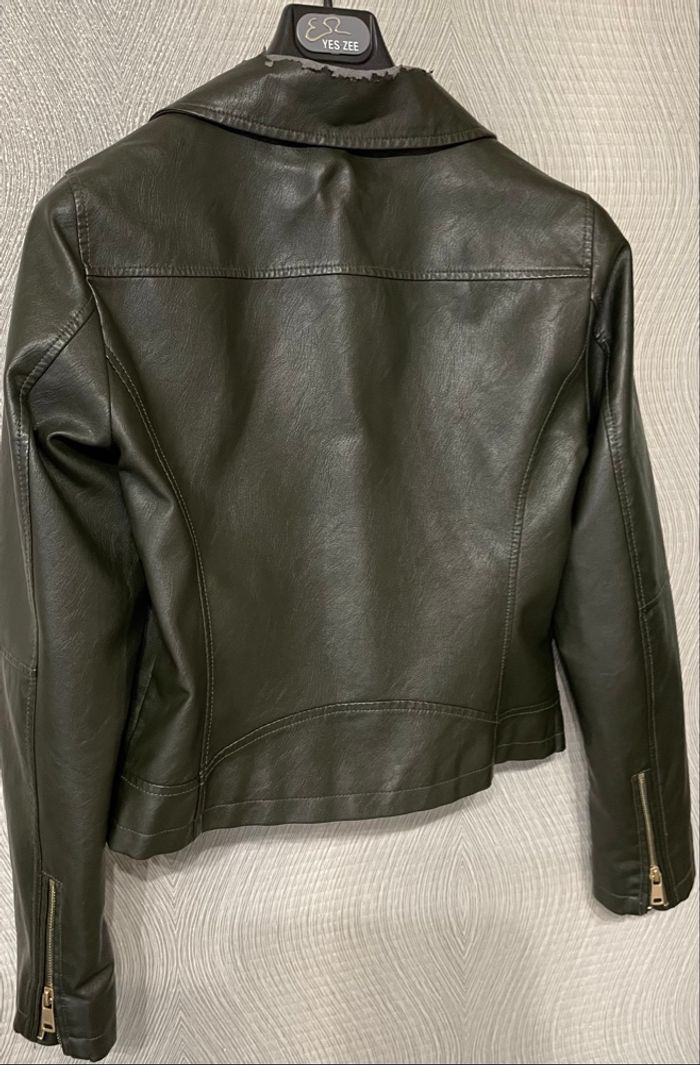 Veste Similicuir ONLY Femme taille 40 Kaki - photo numéro 2
