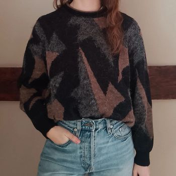 Pull noir marron gris métallisé