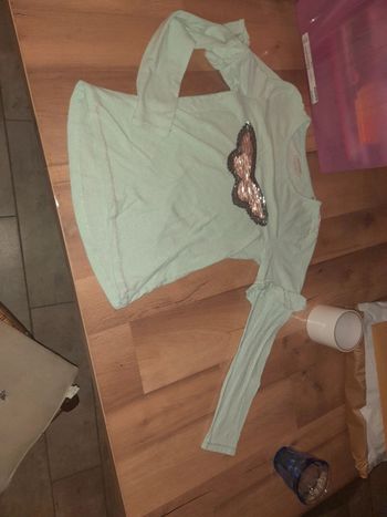 T-shirt papillon sequin réversible 10 ans