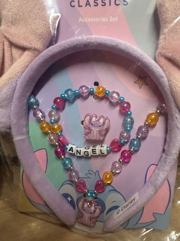 Lot Angel Stitch Disney divers accessoires Crayons, gommes 2 Serres-tête et bijoux - photo numéro 3