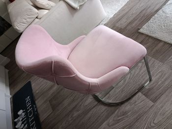 Chaise velour rose
