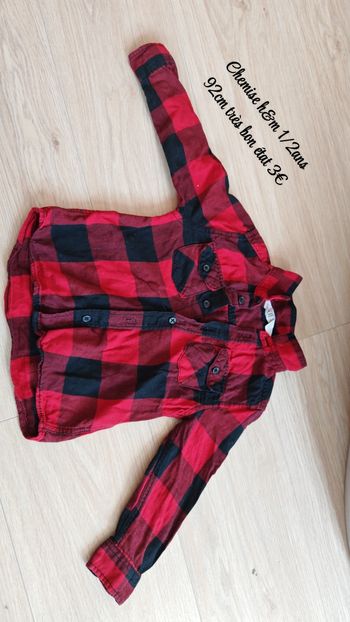 Chemise manche longue H&M 1/2ans 92cm 