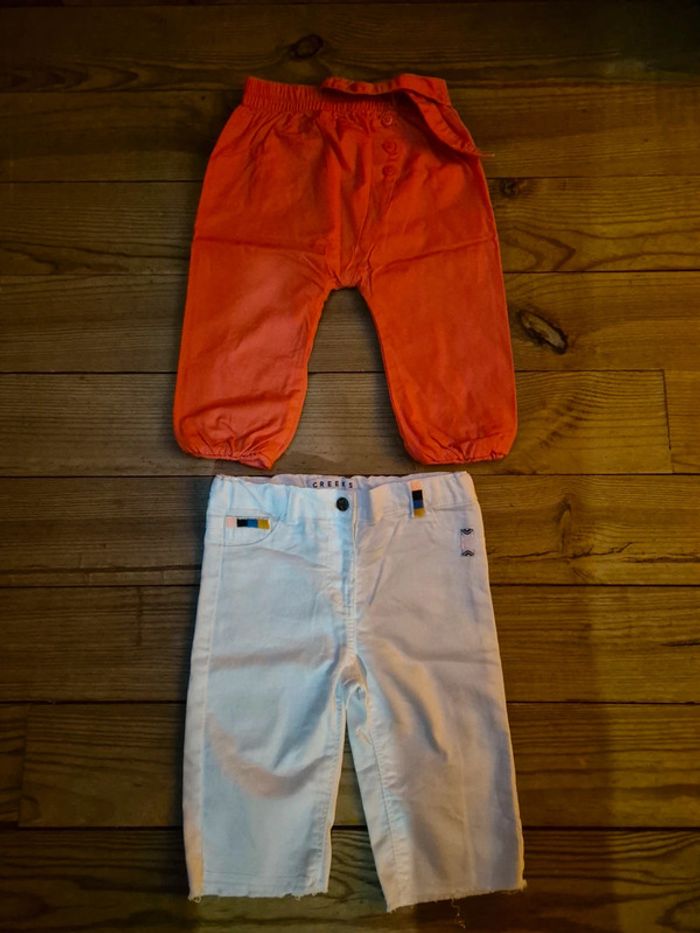 Lot de 2 pantalons pour bébé fille
