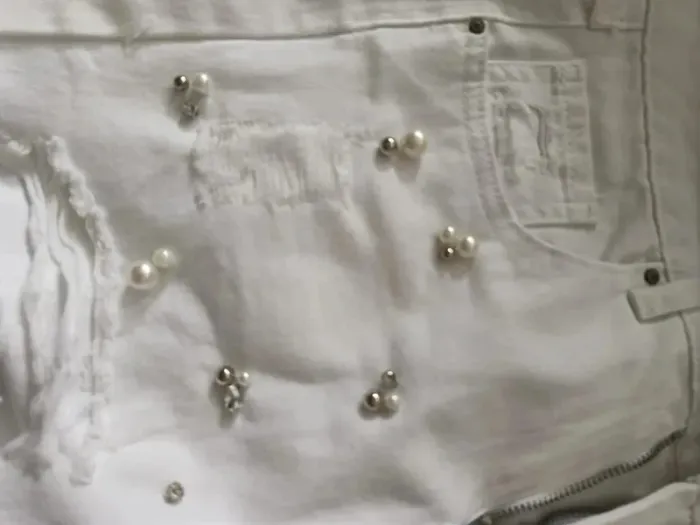 Jean  Queen Hearts ,look boyfriend destroy ,slim ,taille haute ,100 % coton - photo numéro 12