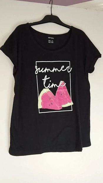 T-shirt noir motif pastèque 🍉 Summer Time - Esmara - Taille S