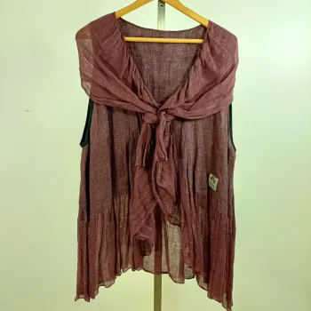 Tunique ample bordeaux Ya Ya A Création coupe fluide à nouer style bohème A1413