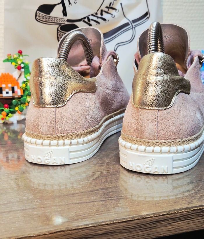 Baskets roses pour femmes F2490 HOGAN R260, en daim perforé _ Taille _ 39 - photo numéro 7