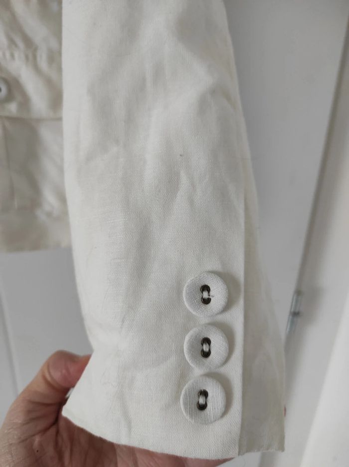 Veste blazer en lin taille 38 camaïeu - photo numéro 2