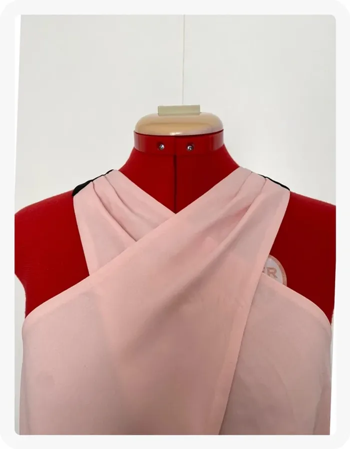 Top drapé rose pale et noir Camaïeu - photo numéro 2