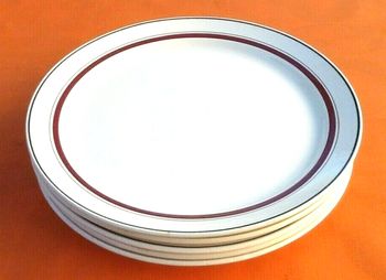 Art Déco  5 assiettes plates  Faïence Boch Frères  La Louvière Made in Belgium