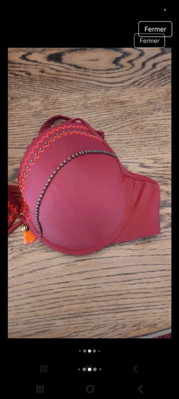 Haut de Maillot Hunkemöller bordeaux fr 100E - photo numéro 9