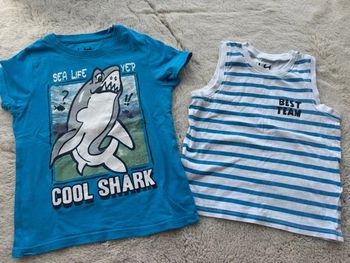 👕 lot 2 tee-shirt- débardeur - garçon - 4 ans - la halle très bon état