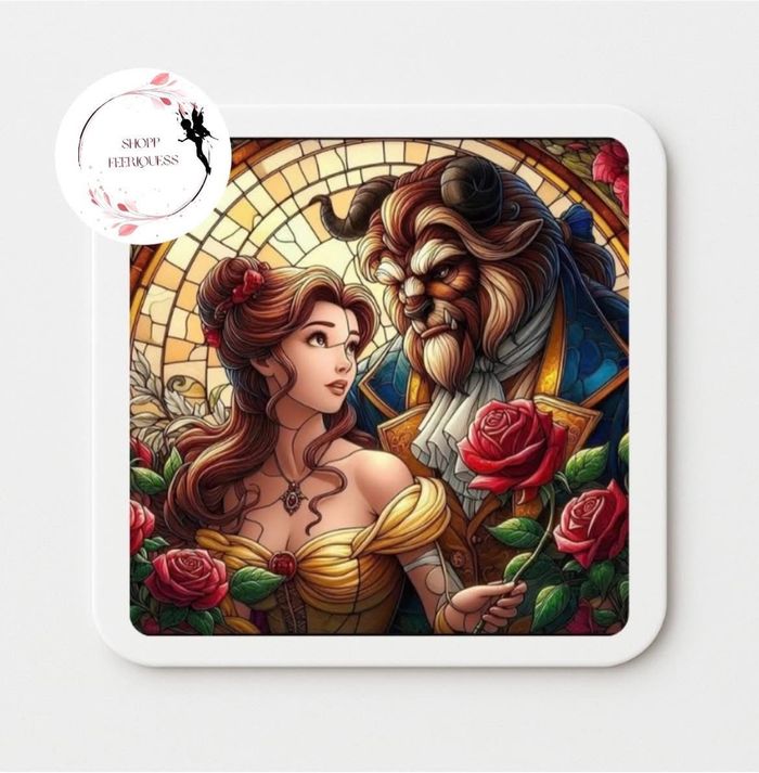 Belle & La bête Vitrail Mosaïque - Dessous de verre