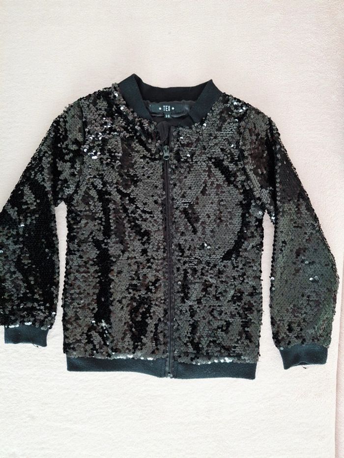 Veste zippée à sequins Tex 6 ans noir