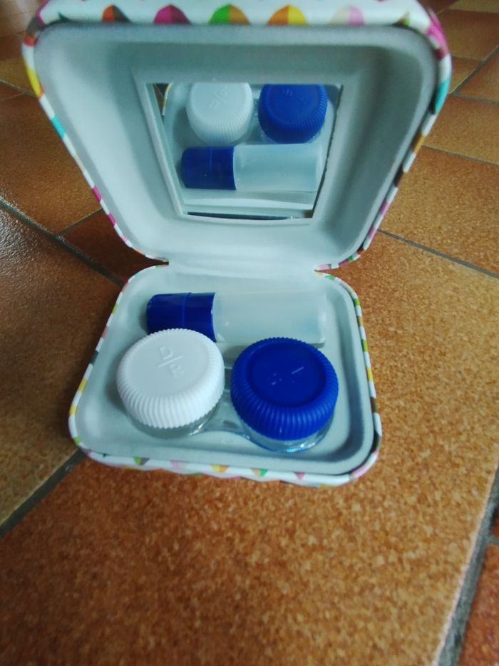 💠 Petit étui à lentilles, compact 💠 déplacements voyages 💠 - photo numéro 2