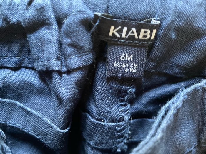 Pantalon lin coton bleu marine 6 mois kiabi - photo numéro 3