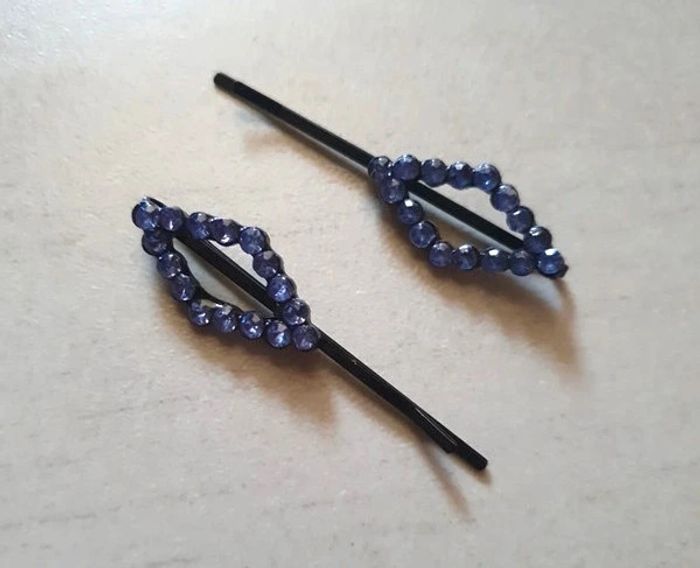 Barrettes losange strass