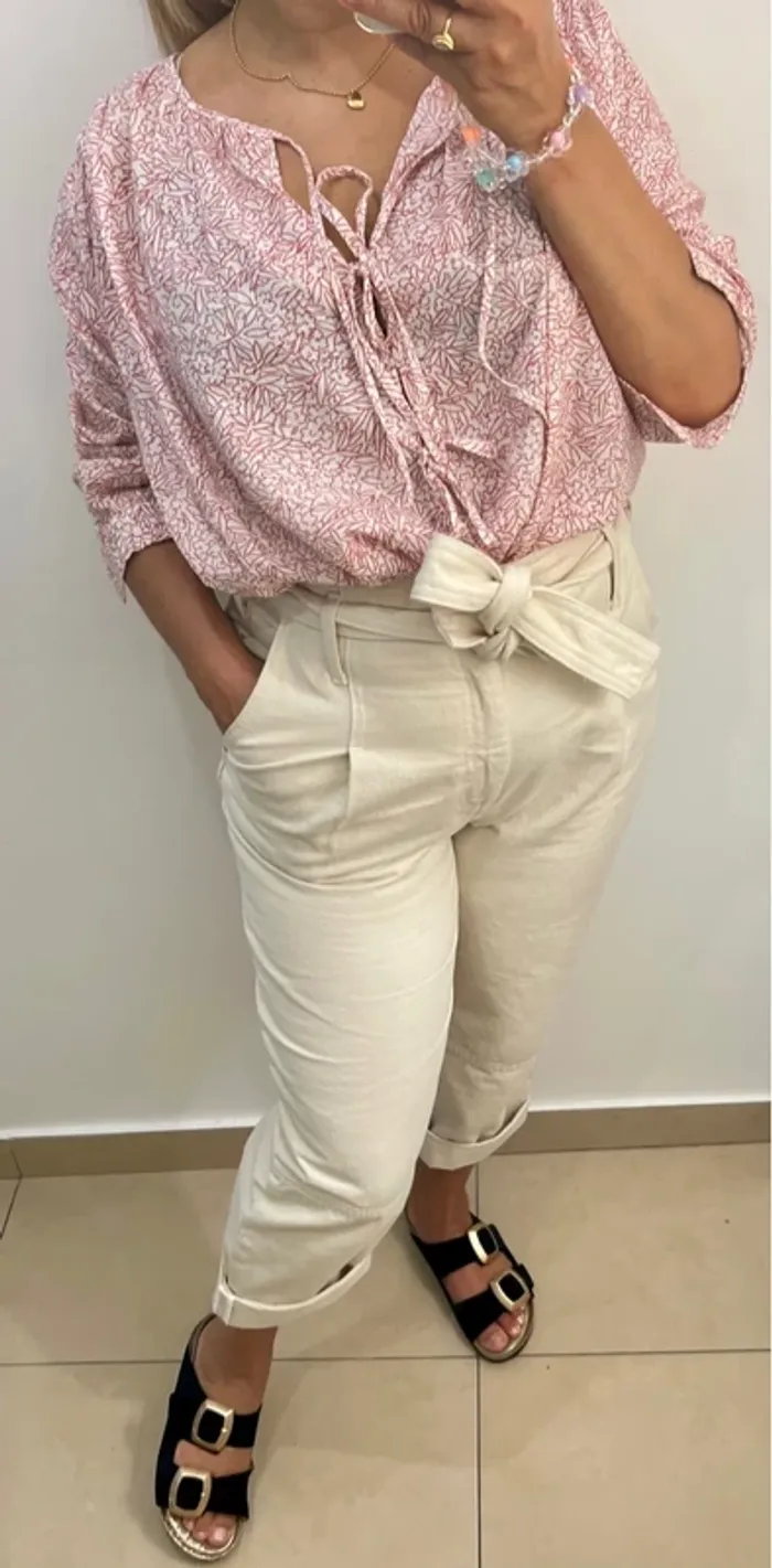 Blouse ample floral Des Petits Hauts  taille 38 et plus - photo numéro 4