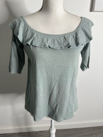 T-shirt à volant vert gris Sud Express T36 S