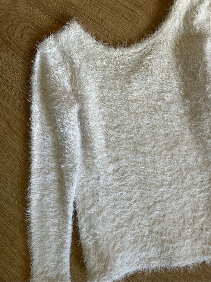 Pull blanc tout doux à manches longues Morgan taille L comme neuf - photo numéro 9