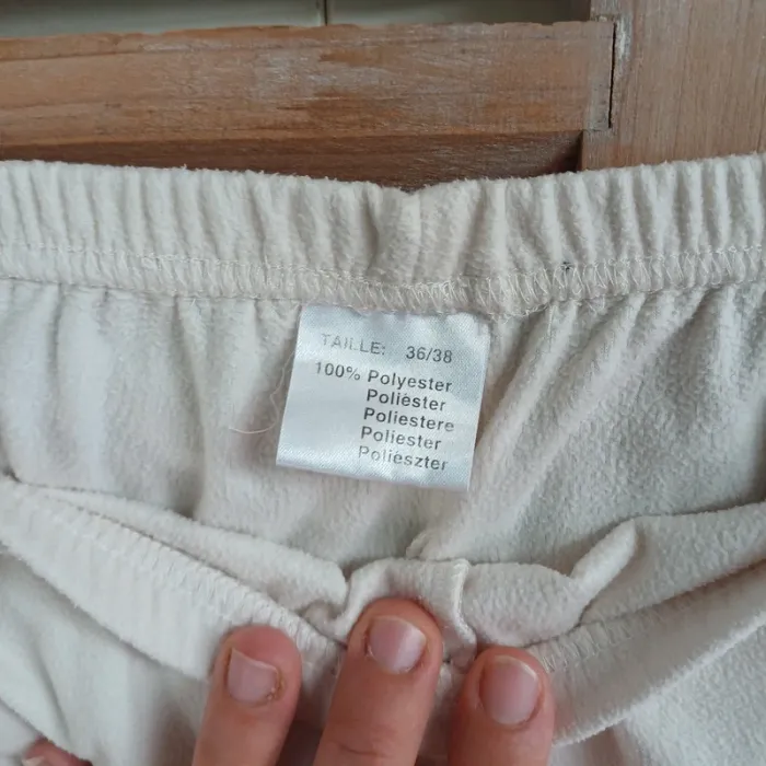 Pantalon de pyjama polaire nuit femme crème taille 36/38 - photo numéro 2