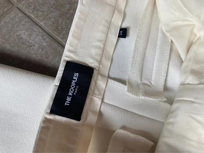 The kooples pantalon pinces costume taille haute crème FPAN24026 ecru01 taille 36 évasé - photo numéro 6