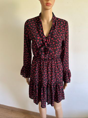 Robe noire et rouge à manches longues LolaLiza taille 36 comme neuve