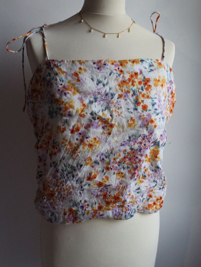 Top H&M fleuri 100% lin - photo numéro 4