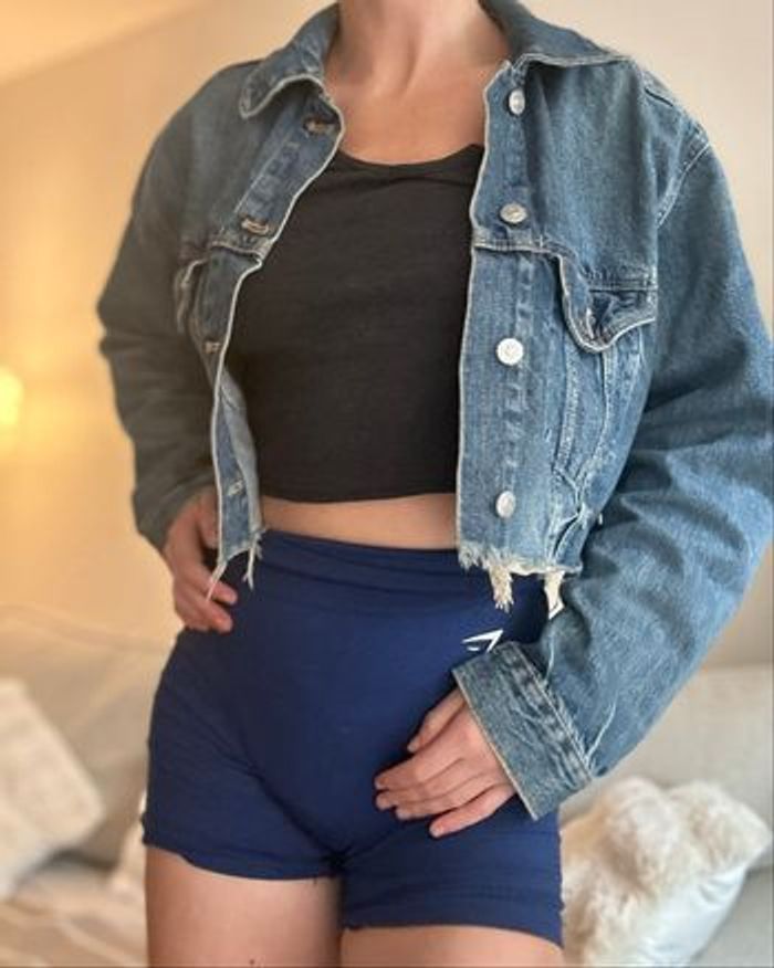 Veste en jean Zara courte taille M bleu - photo numéro 4