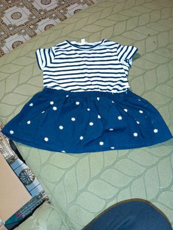 Robe fleurie et rayée