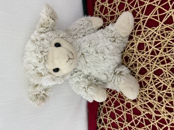 Peluche mouton RODADOU RODA chiné blanc beige poils long