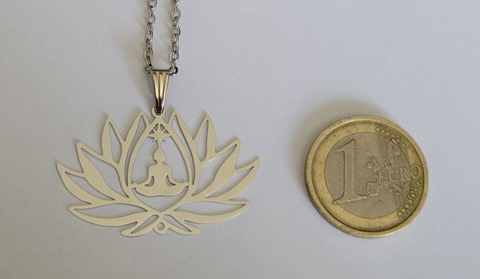 COLLIER YOGA MEDITATION LOTUS ARGENTE ! NEUF ! - photo numéro 3