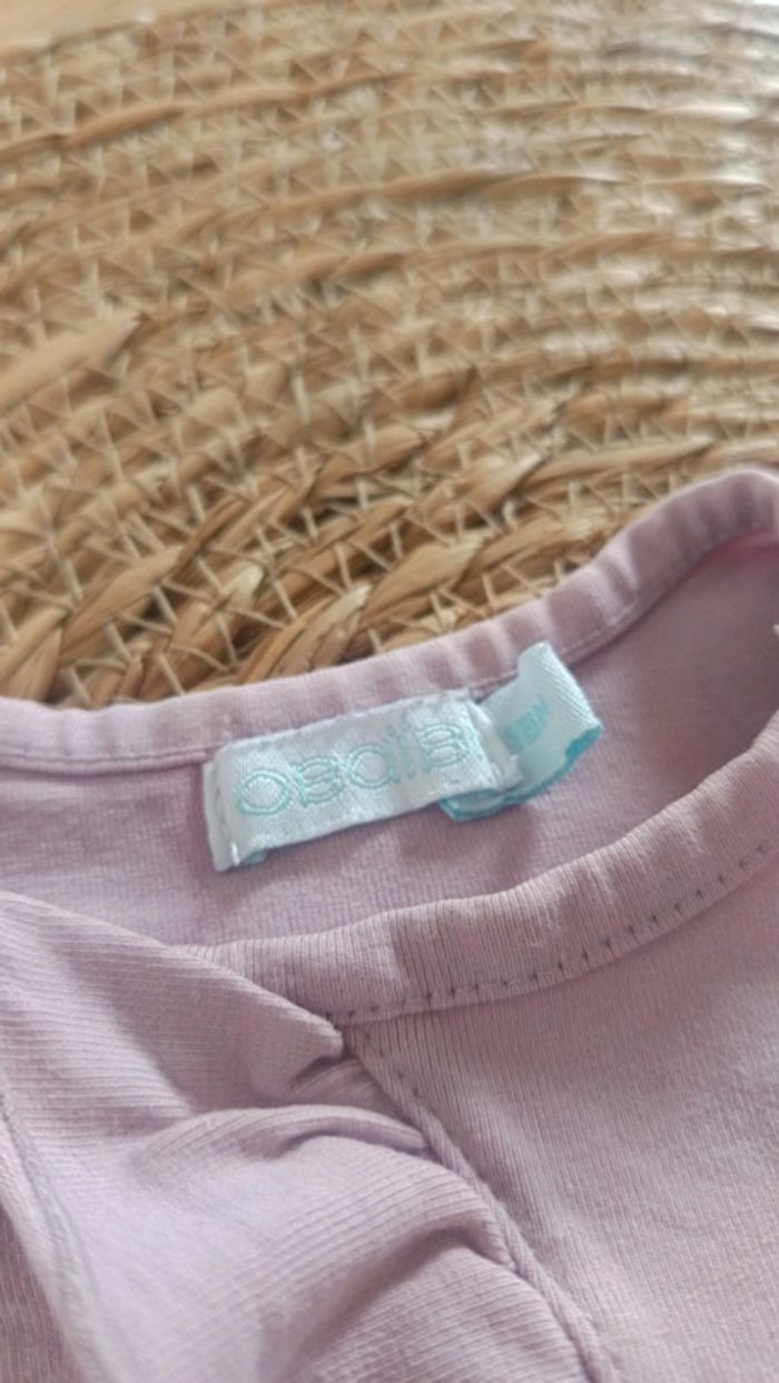 Haut manches longues lilas 12 mois fille obaibi - photo numéro 4