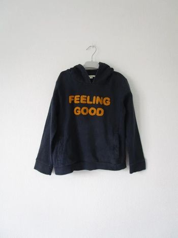 Sweat à capuche marine Vertbaudet 8 ans TBE