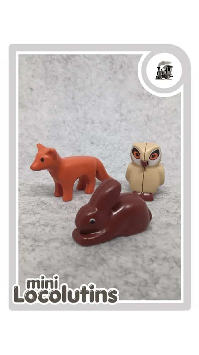 🚂 Playmobil 1.2.3 animaux forêt renard hibou lapin