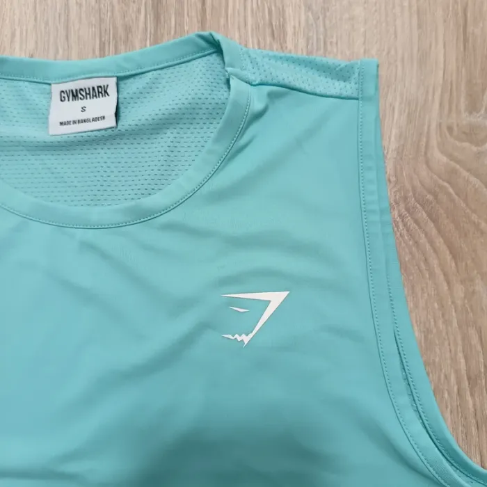 Hauts gymshark femme s bleu turquoise débardeur - photo numéro 3