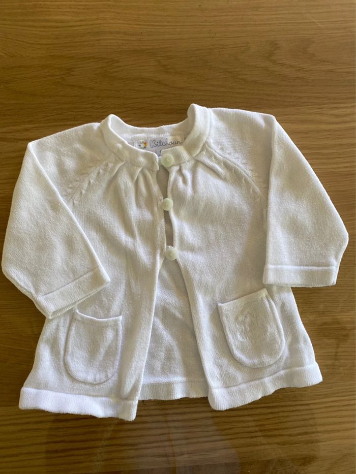 Gilet Blanc coton 1 mois