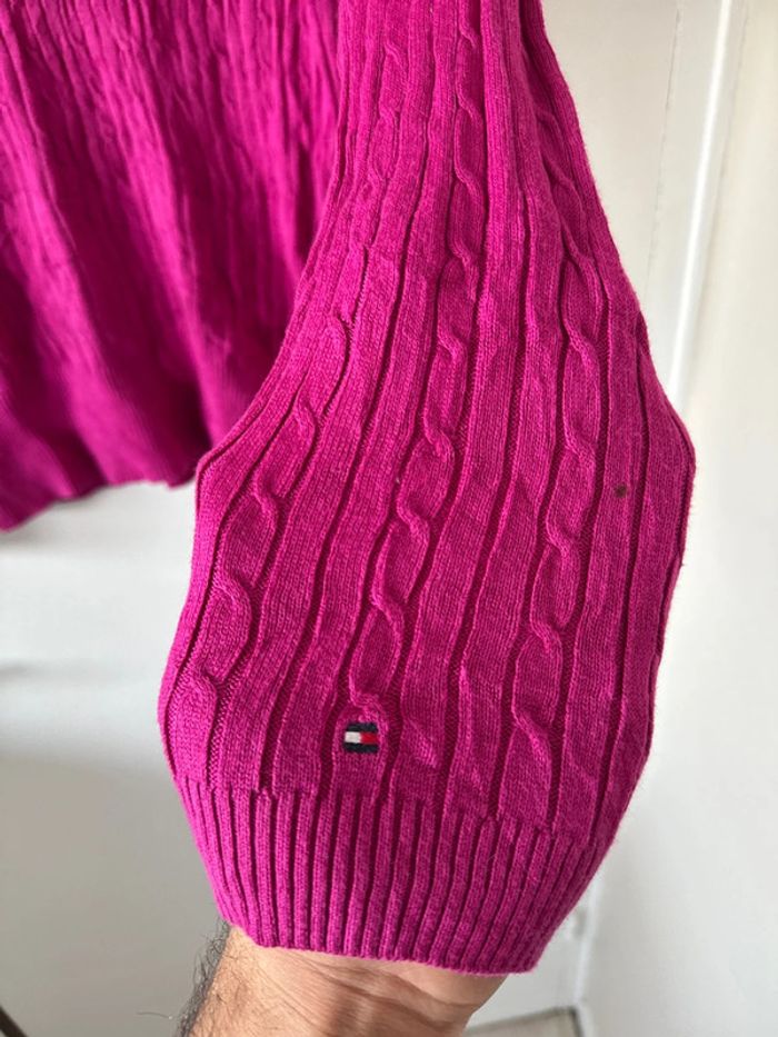 Pull col V femme Tommy Hilfiger fuchsia – Taille XL – Très bon état - photo numéro 4