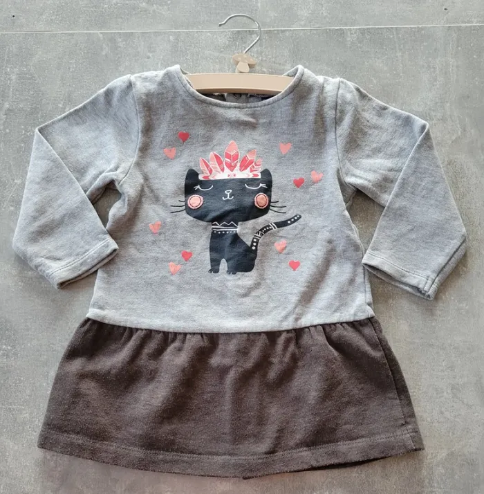 👗 Robe Grise Lupilu – 2 ans 3 ans👗