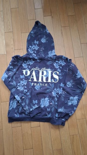 Sweat à capuche fleuri fille