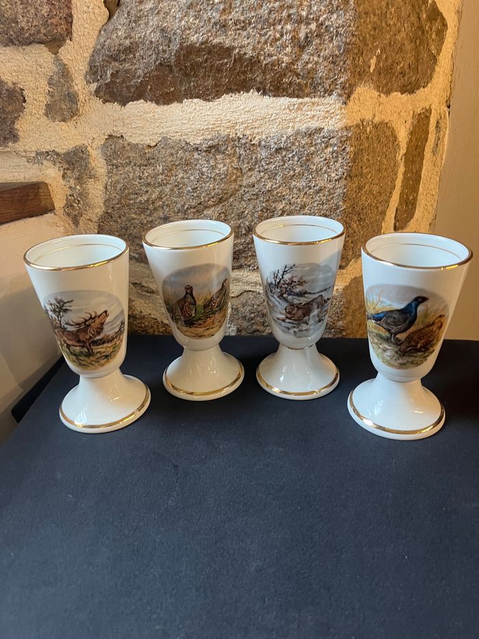 Magnifique lot de 4 mazagran St Hubert Vintage - photo numéro 7