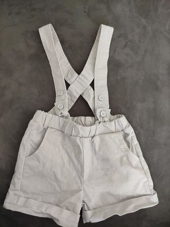 Short salopette gris 18 mois neuf