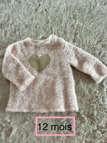 Pull rose 12 mois