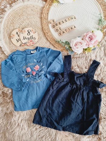 Robe tee-shirt marine 18 mois fille